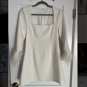 Likely Cher Feather Cuff Mini Dress